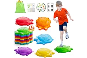 HYES Stepping Stones for Kids, 12PCS Non-Slip Balance Steps Stones for Toddler 1-3, Obstacle Courses Sensory Toys, Coordination Game Gift for Boys Girls Indoor Outdoor Play Ages 3-5