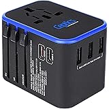 World International Travel Plug Adapter by Ceptics - Powerful 33.5W with Pd & QC 3.0 Dual USB-C Power - 3 USB Ports Wall Char