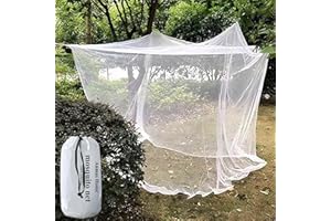 Mosquito Net, Large Camping Net Outdoor Four Corners Enhanced Indoor Outdoor Use White Mosquito Net Bar Bed Netting, 83x79x71