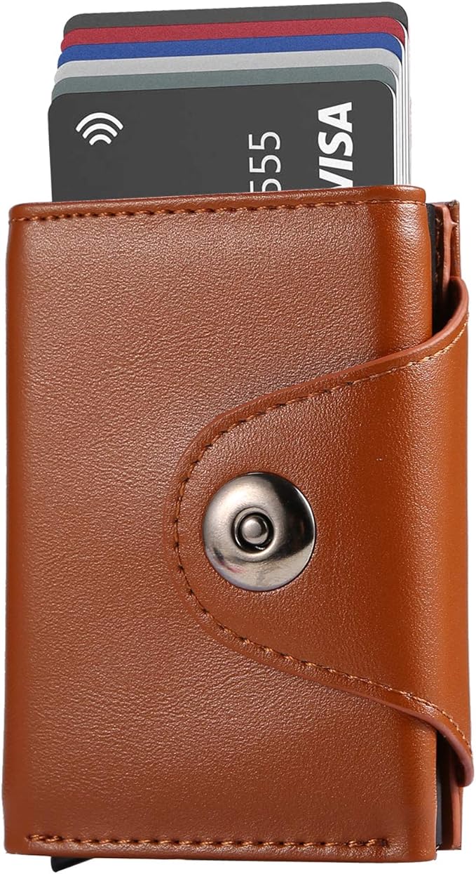 Leather Card Sleeves， Credit Card Holder RFID Aluminum