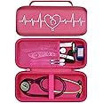 LTGEM Stethoscope Case for 3M Littmann Cardiology III,II,IV,3M Littmann Master Cardiology/MDF MDOne Stainless Steel Stethoscope Nurse Accessories and Medical Equipment (Rose Infrared+Rose Inner)
