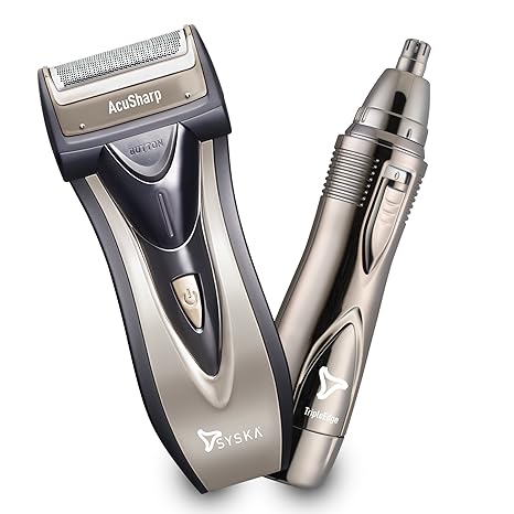 Syska Acusharp Reciprocating Shaver and Nose Hair Trimmer for Men (Multicolor)