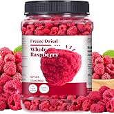 Freeze Dried Whole Raspberries 3.53oz (100g), No Sugar Added | 100% Natural Crunchy Whole Berry Snack for Baking, Yogurt &amp; Smoothies, Large Resealable Jar