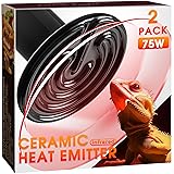 Ceramic Heat Emitter for Reptiles, 75W Heat Lamp