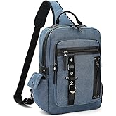 Vintage Messenger Bag, Canvas Backpack for Travel, Men's Shoulder Bag, Dual-use Bag for Hand Carry and Crossbody Carry