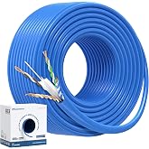 Cable Matters [UL Listed] 10Gbps 24AWG Stranded Cat 6 Cable, 300ft, Blue | In-Wall CM Rated, Bare Copper Conductors, UTP, Stranded Cat6 Spool, for Custom Cat 6 Ethernet Patch Cable