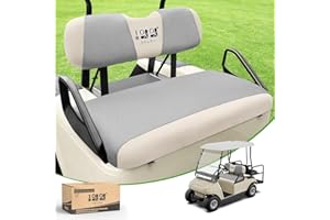 10L0L Golf Cart Seat Covers Kit, for Club Car DS and EZGO TXT RXV Original Front Seat Cushion, Breathable Fabric Material Keep Cool in Summer, No Need to Use Gun Nails