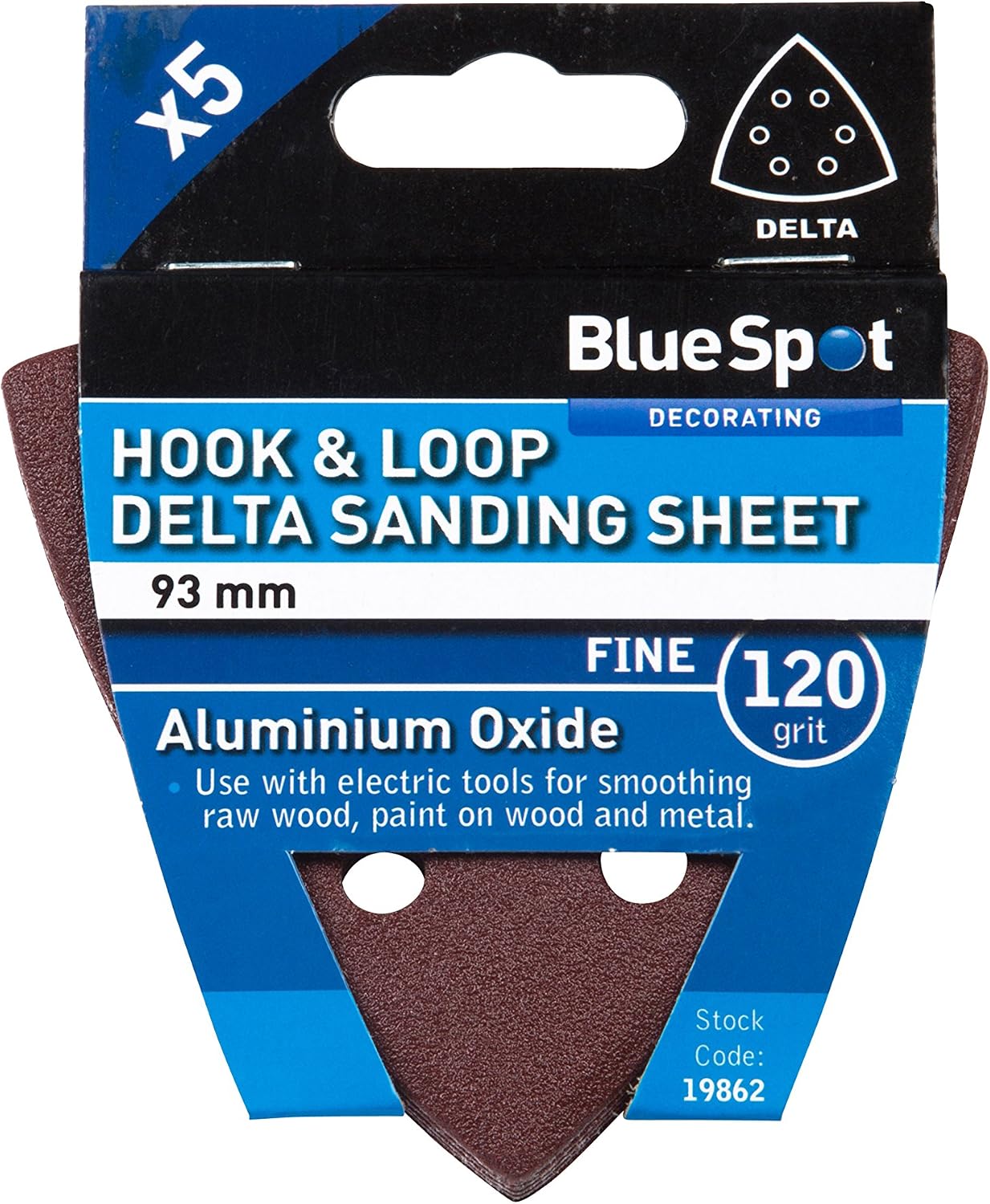 Blue Spot Tools 19862 120 Grit Delta Sanding Pads, Brown - Image 3