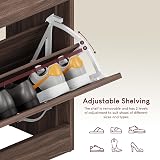Vida Designs Walnut Shoe Cabinet 2-Drawer Slim Storage Hallway Unit view 7