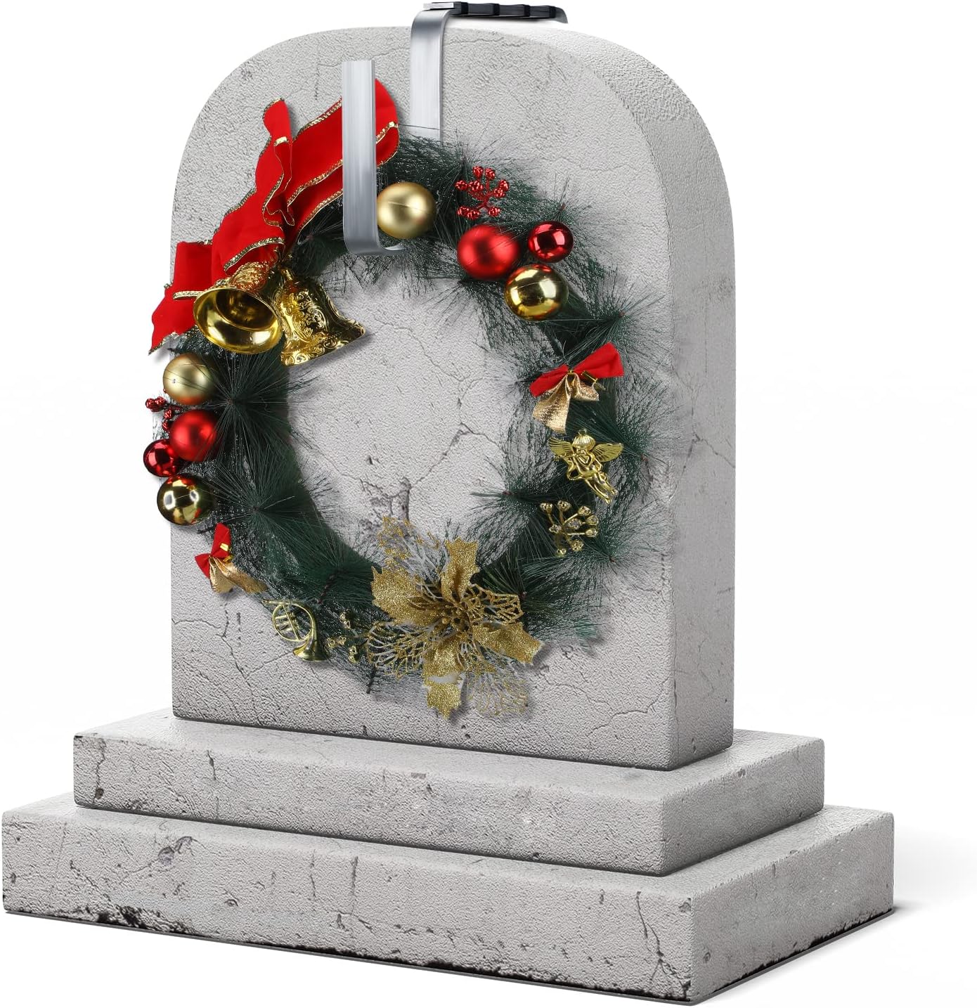 Wreath Hangers - Loopeer 2 Pcs 7-11 Inch Metal Headstone Wreath Hanger Adjustable Flower Wreath Stands for Cemetery Silver Tombstone Saddles for Headstones for Cemetery Tombstone Gravestone Marker