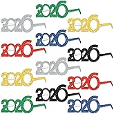DPKOW 2026 Glasses New Years Eve Party Supplies 2026 NYE Party Favors, 18pcs Colorful New Years Glasses NYE Decorations 2026 Paper Eyeglasses Eyewear Photo Booth Props HAPPY NEW YEAR Accessories Kit