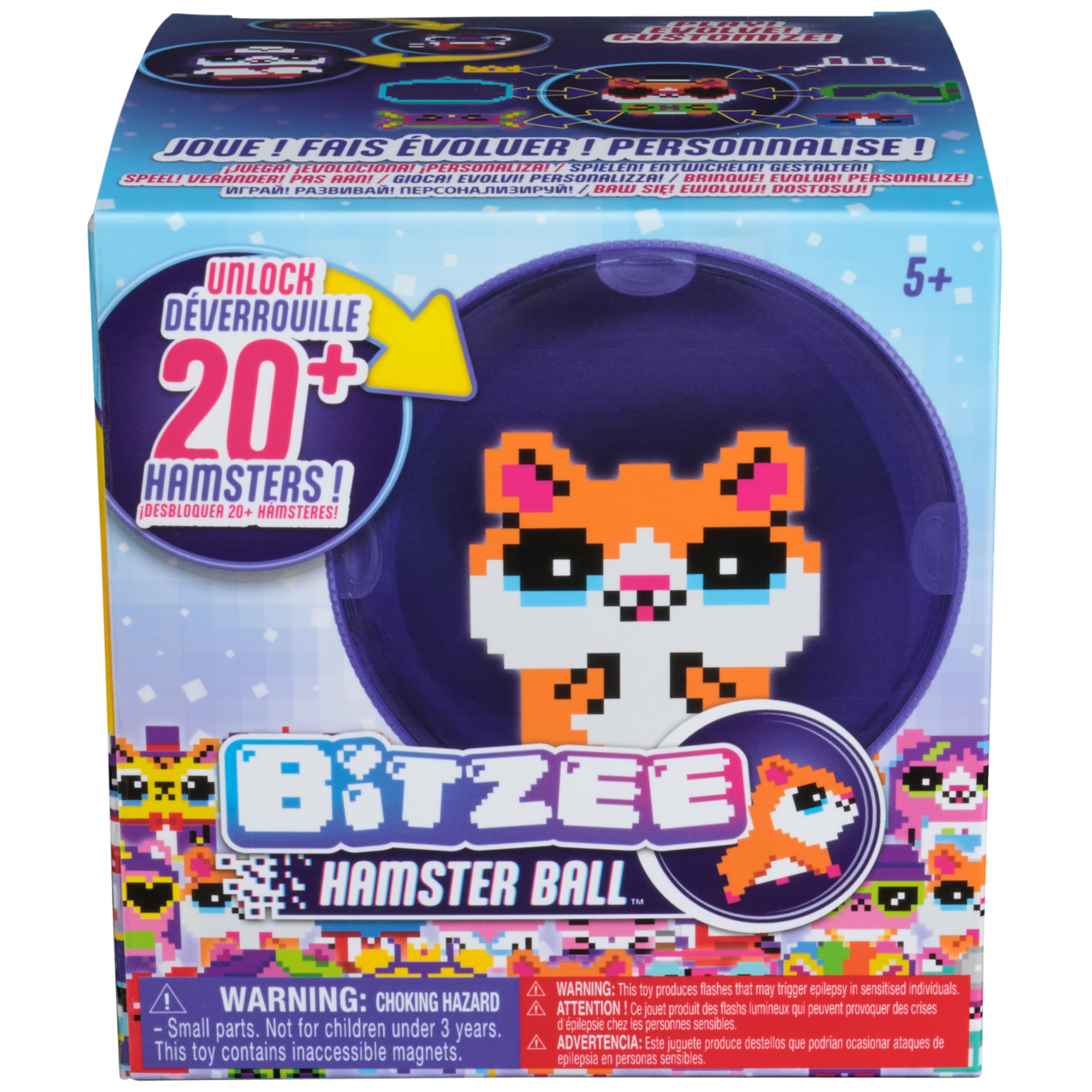 BITZEE, Hamster Ball Interactive Toy Hamster with Over 20 Hamsters Inside, Rolls & Reacts to Touch, Digital Pet Gifts & Stocking Stuffers for Kids