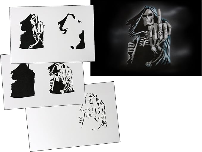 Step by Step Airbrush Stencil as 46 M ca 13 cm x 10 cm Amazon.co.uk