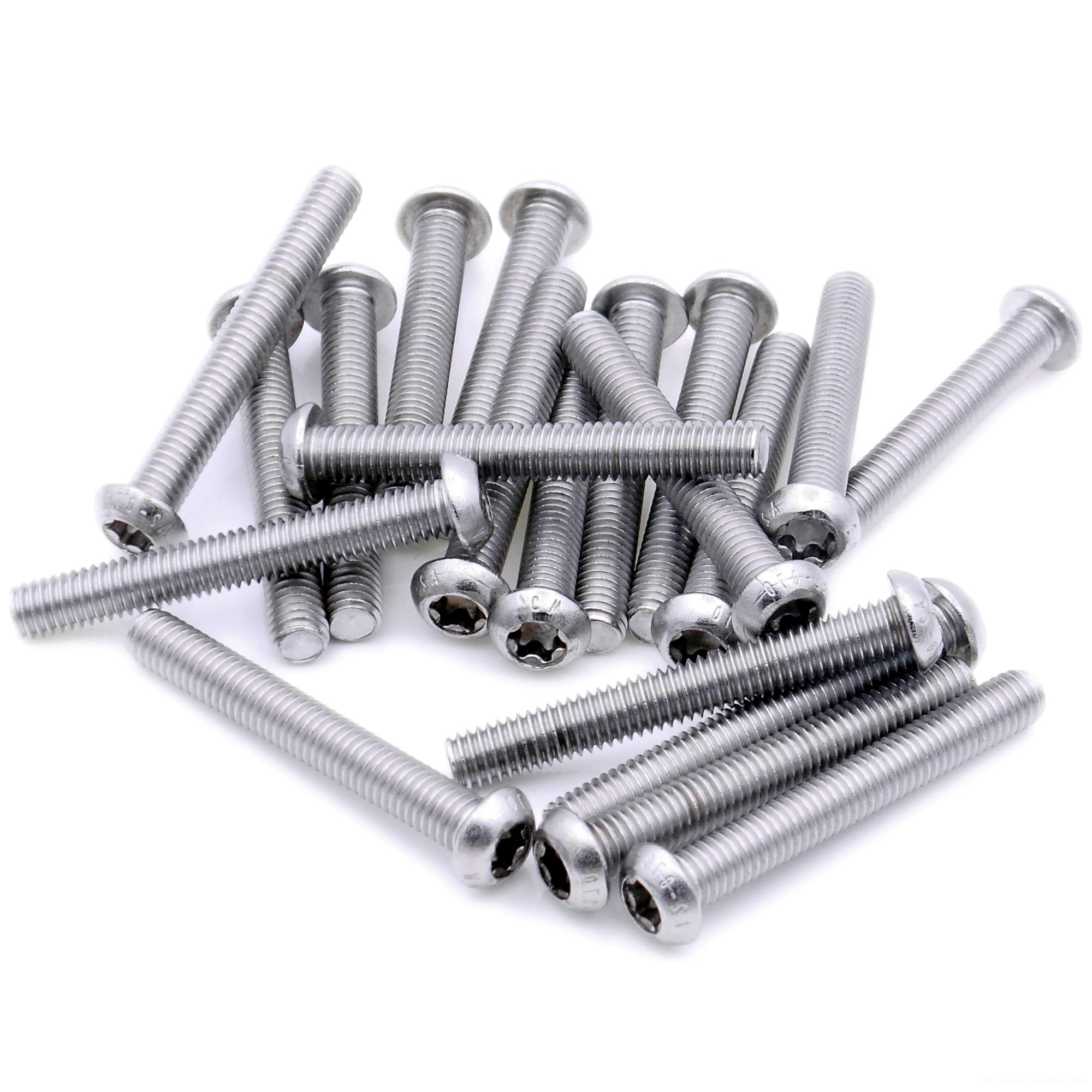 M6 (6mm x 20mm) TX Socket Button Machine Screw (Bolt) - Stainless Steel (A2) (Pack of 20)