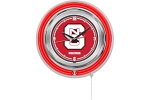 HBS Holland Bar Stool Co. North Carolina State University 15" Double Neon Wall Clock