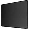 [35% Larger] Gaming Mouse Pad 12x10x1/8 in. Delicate Stitched Edges & Non-Slip Natural Rubber Base, Premium-Textured & Waterproof Mousepad, Mouse Mat for Computer, Laptop, PC, Office & Home, Black