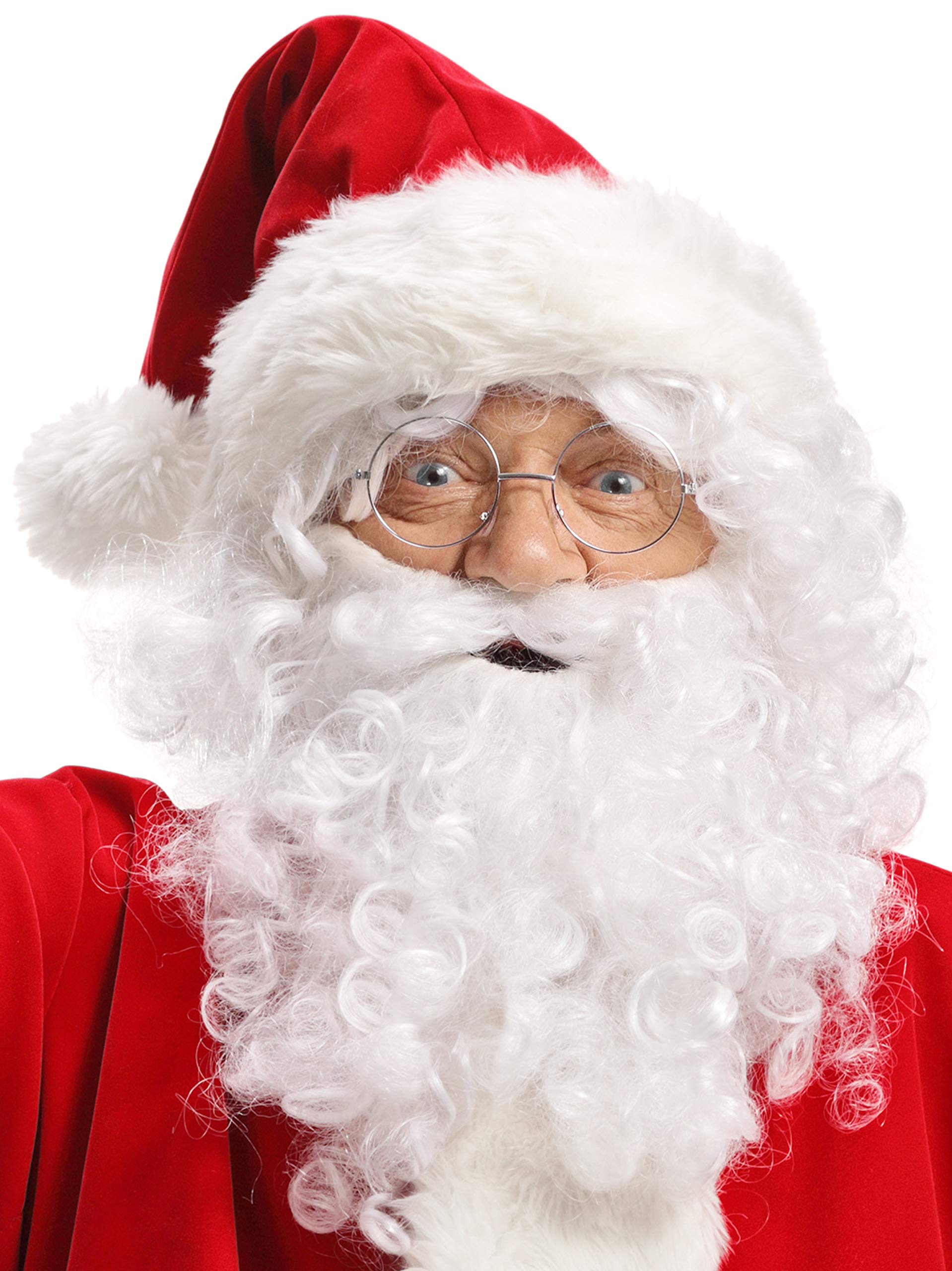 Balinco Wig + Beard + Cap + Eyebrows + Glasses Father Christmas Santa Claus Christmas white