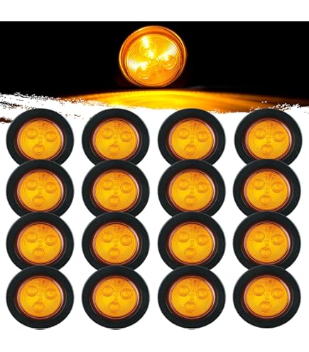 8Pcs 2 Inch Round Led Trailer Marker Lights, 4 Amber Angola - View #8