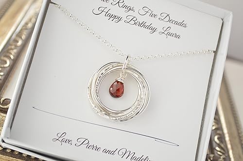 Amazon.com: 50Th Birthday Gift For Wife, 50Th Birthday Gift For Women, Garnet Birthstone Jewelry ...