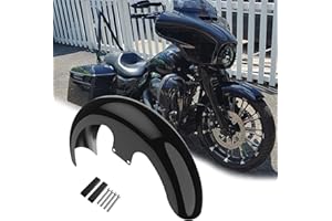 Advanblack Vivid Black 19" Harley Front Fender, Wrapper Reveal Mudguard, Motorcycle Front Fender with Spacers Fit for 2014+ Harley/Davidson FLH Touring