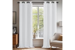 Deconovo Blackout Room Darkening Thermal Insulated Curtains, Energy Efficient & Noise Reducing Grommet Window Drapes for Bedr