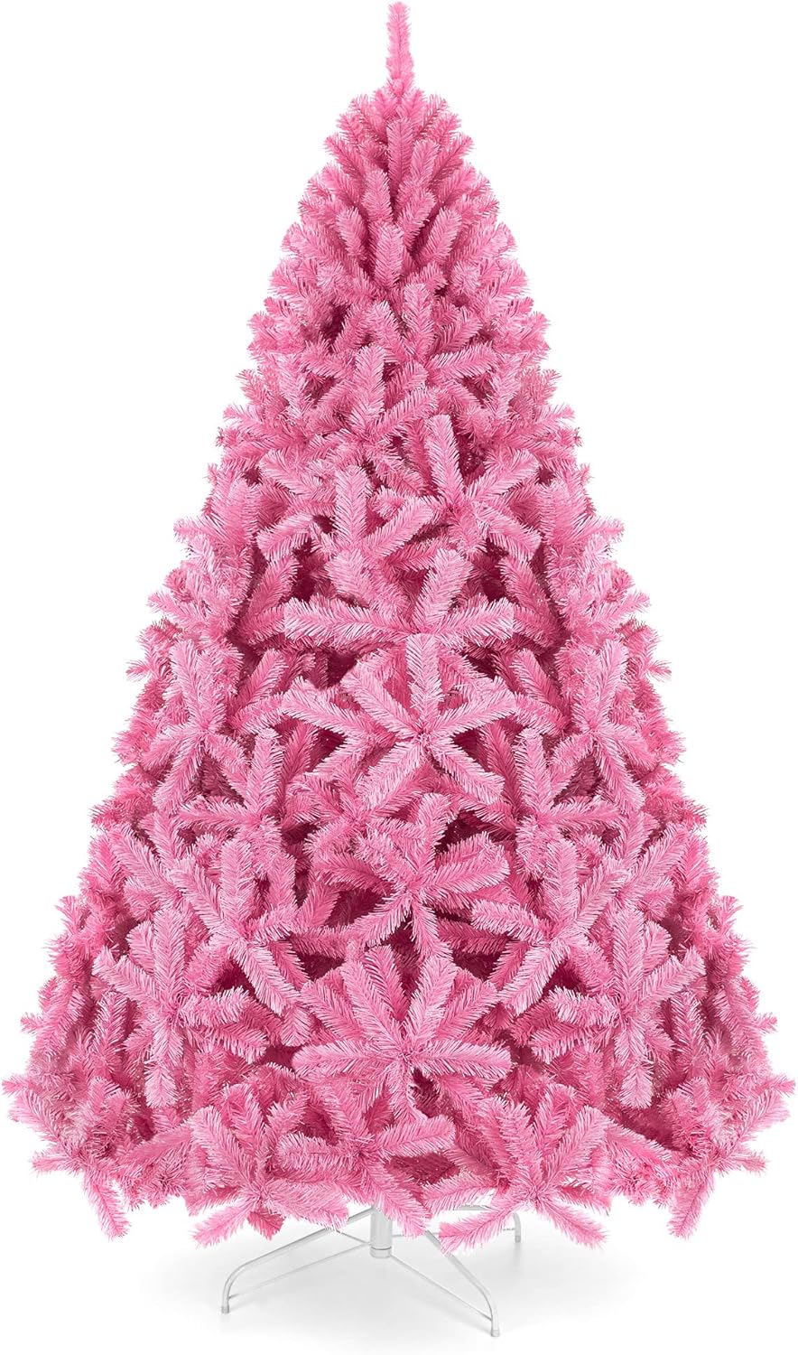Trees - Best Choice Products 6ft Pink Christmas Tree Artificial Full Fir Tree Seasonal Holiday Decoration w/ 947 Branch Tips, Foldable Stand