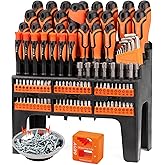 124-Piece Magnetic Screwdriver Set with Plastic Racking, Precision Screwdrivers, Magnetizer, Demagnetizer, Allen Keys, Nut Drivers, Ratchet Handles, Sockets & More - DIY Tools for Men, Tools Gift