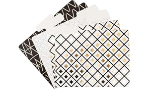 U Brands Fashion File Folders, 1/3-Cut Tabs in Assorted Positions, Letter Size, Office Supplies, 6 Count