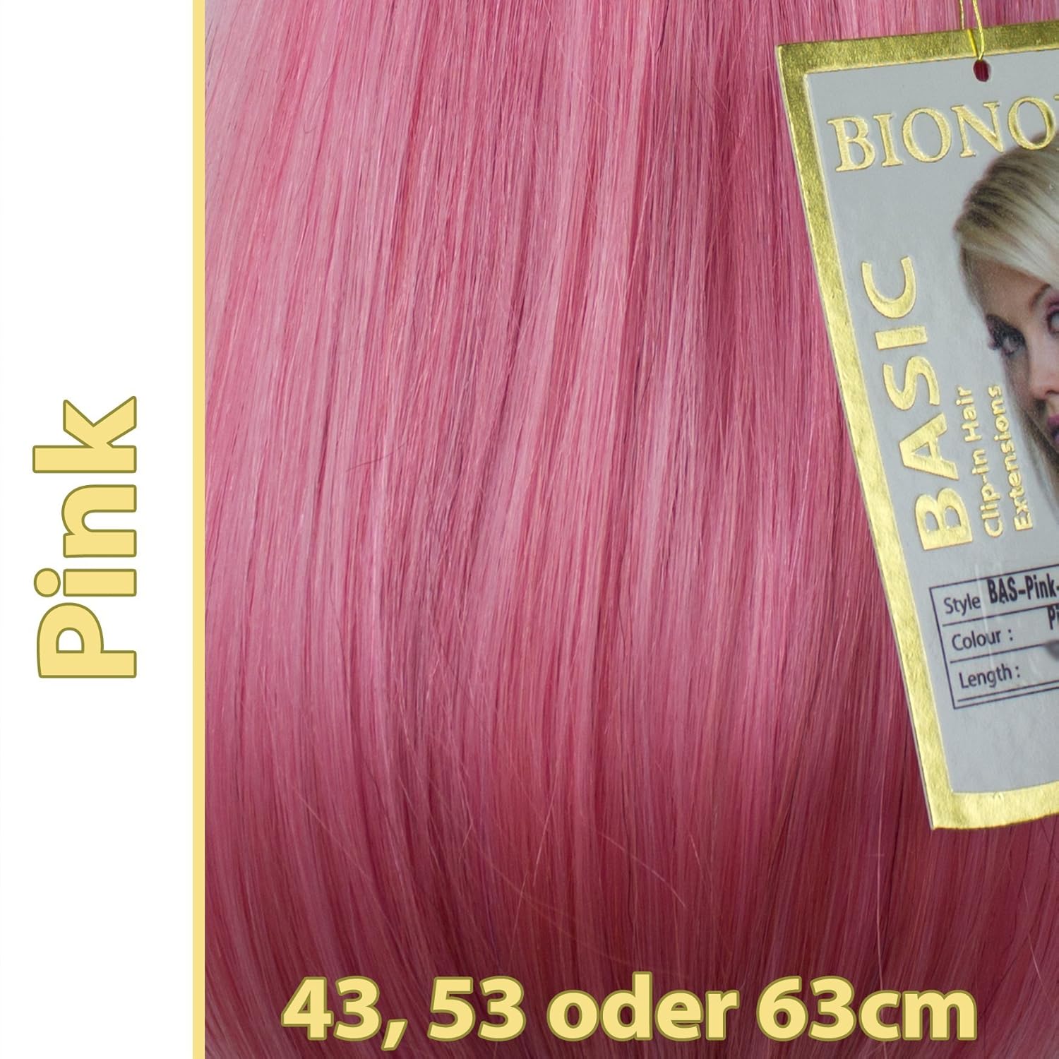 Clip in Haar Extensions mit Echthaar Pink in 40cm 50cm od 60cm BASIC von BIONORA Haarverlängerung Amazon Beauty