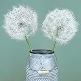 TOPIA Giant Artificial Dandelion Flower Fake Dandelion Decor for Home (2 Pcs) (White)
