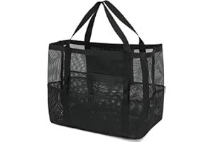 GYEUKHAM Mesh Beach Bag - Large Beach Tote Bag with Multiple Pockets for Family Beach Bag for Toys & Vacation Essentials