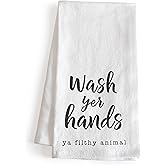 MAINEVENT Wash Your Hands Ya Filthy Animal Hand Towel 18x24 Inch, Kitchen Funny Dish Towel with Funny Saying