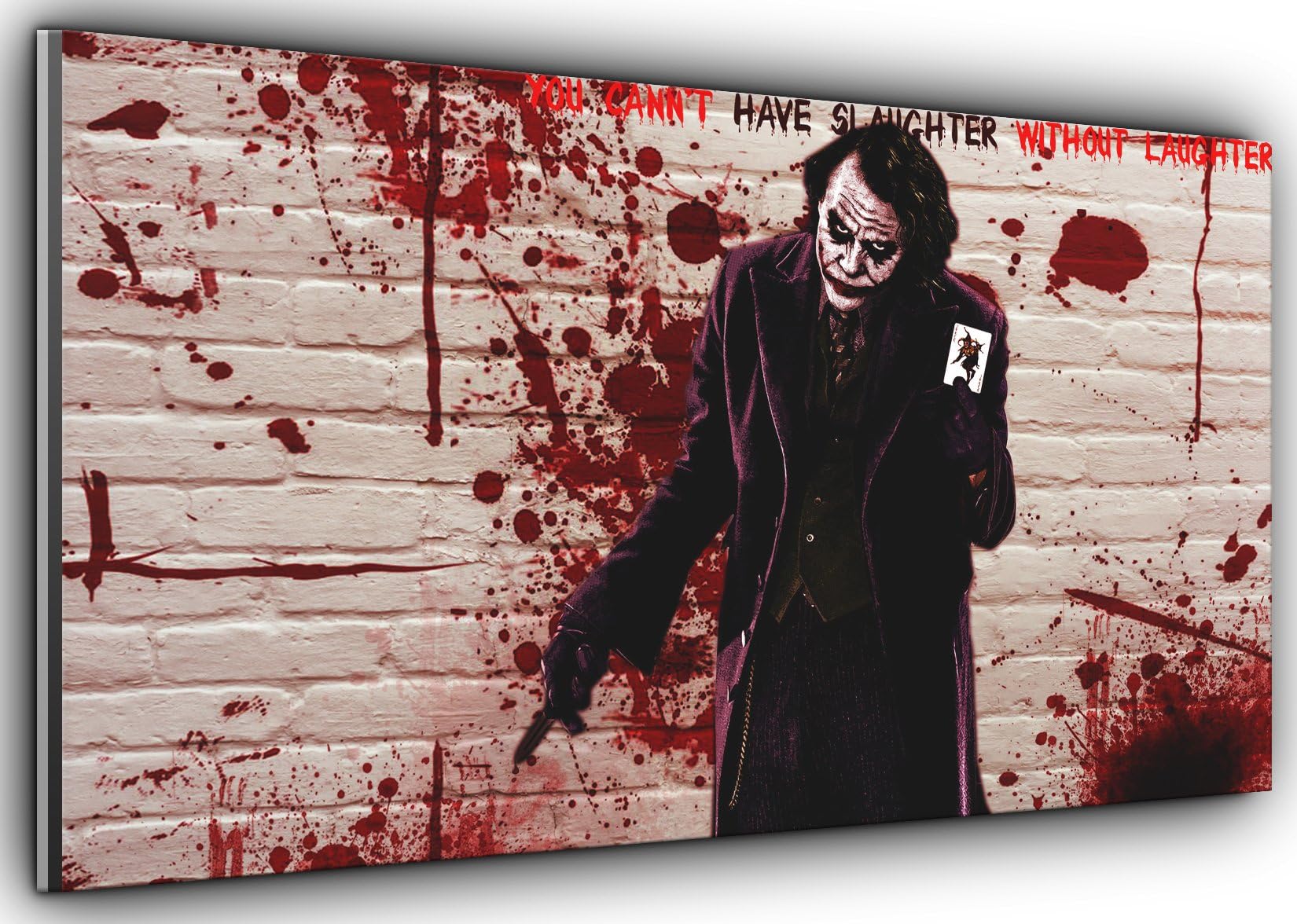 The Joker Batman Dark Knight Panoramic Canvas Art Print Picture Framed XXL 55 inch x 24 inch Over 4.5 ft Wide x 2 ft high Ready to Hang…