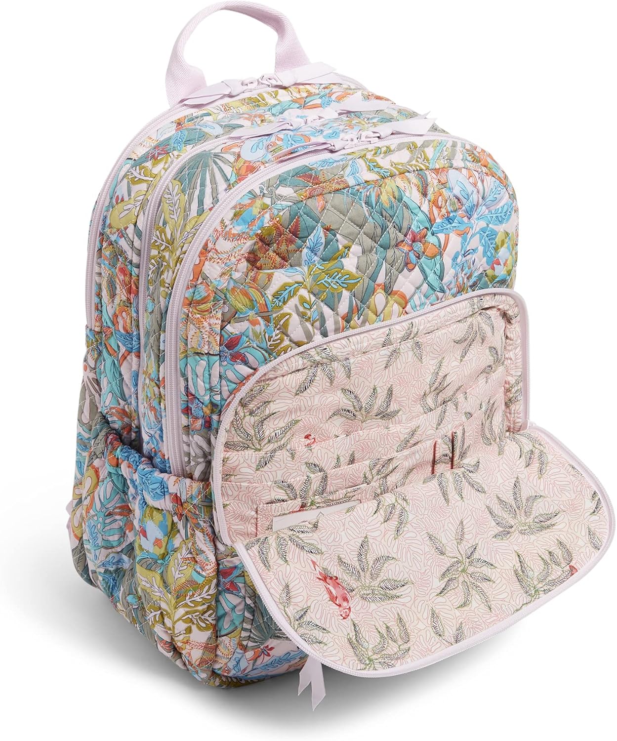 Vera Bradley Recycled Cotton XL Campus Backpack, Rain Forest Canopy: Shoes