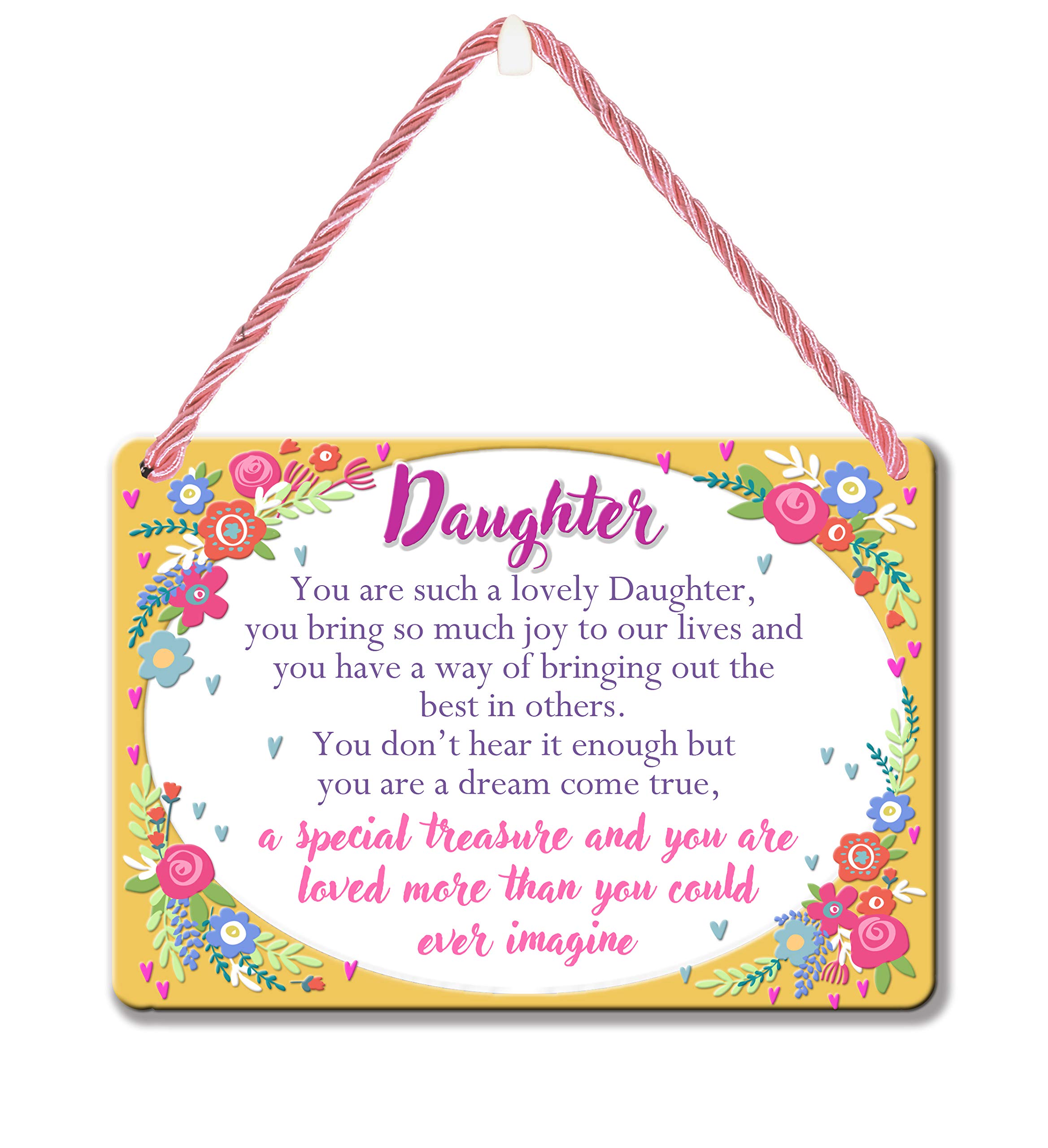 Daughter A Special Treasure & Dream Come True Tin Hanging Plaque Gift Idea PA075