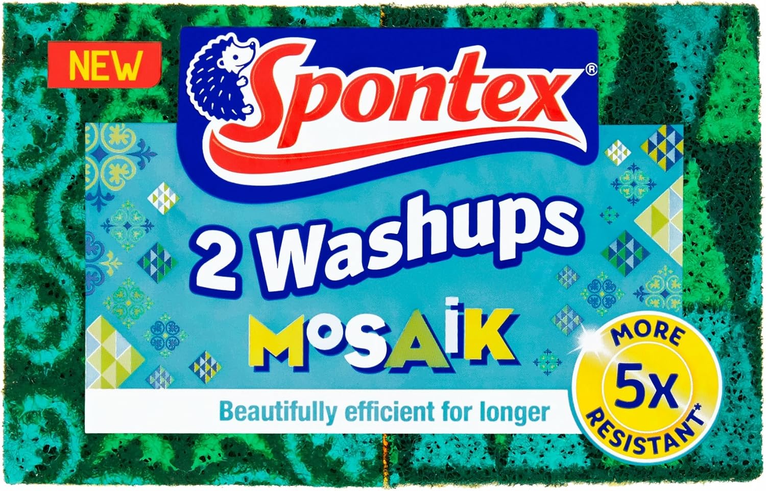 Spontex 2 Washups Mosaik Sponge Scourers, 10 Packs (20 Sponge Scourers)