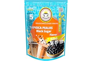 Meekus Bubble Tea Tapioca Pearls Black Sugar Flavor, Boba Pearl Tapioca Flour Makes DIY Bubble Tea, Smoothies, and Desserts in 5 Minutes, 10 oz (283 g) (1 Pack, Black Sugar)