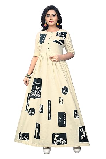 Navabi Export Womens Cotton A-Line Kurti (VF-KU-124)