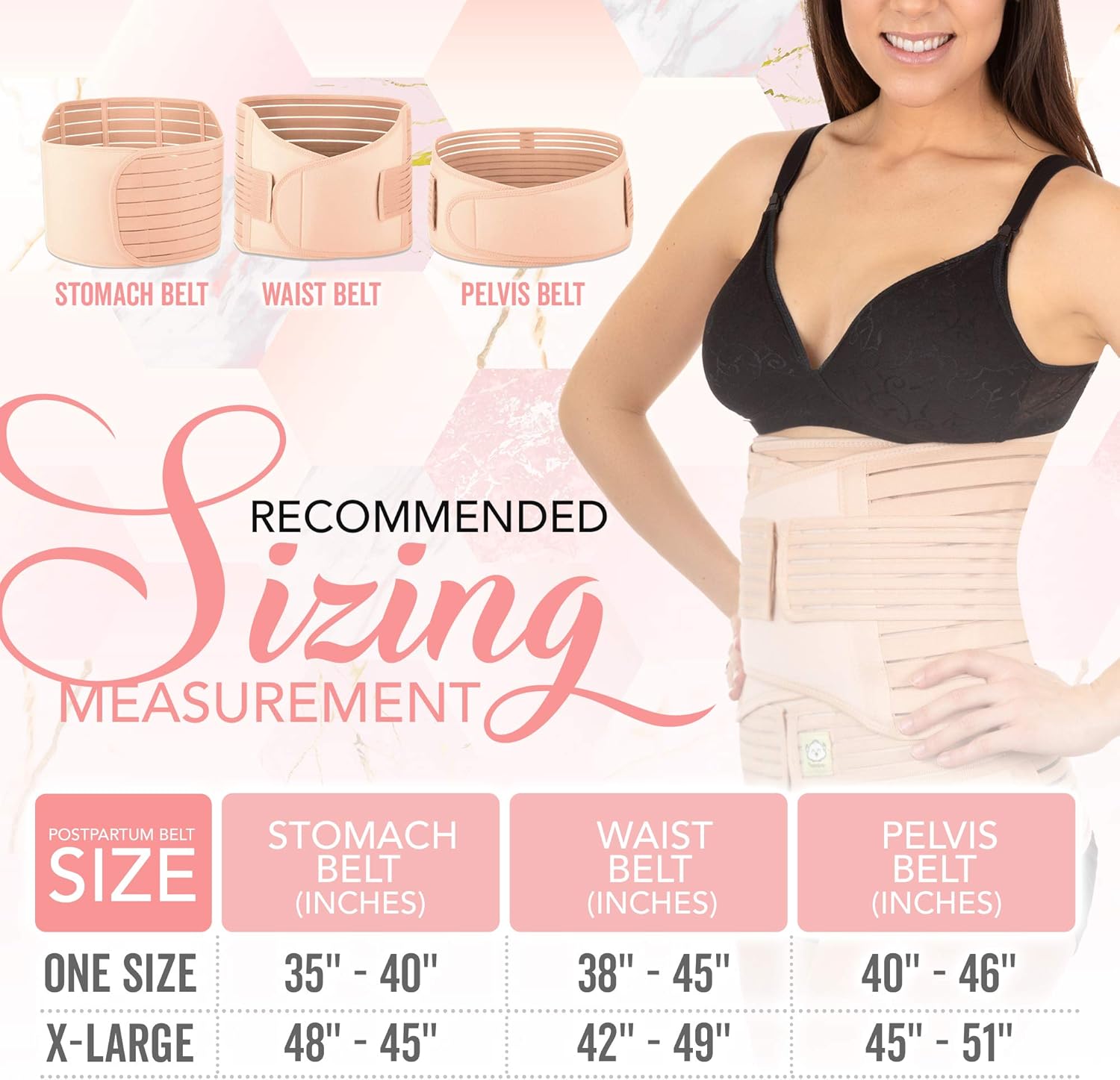 3 in 1 Postpartum Belly Support Recovery Wrap - Belly Band For Postnatal, Pregnancy, Maternity - Girdles For Women Body Shaper - Tummy Bandit Waist Shapewear Belt: Health & Personal Care