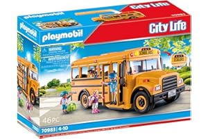 Playmobil School Bus with Accessories and 4 Figures