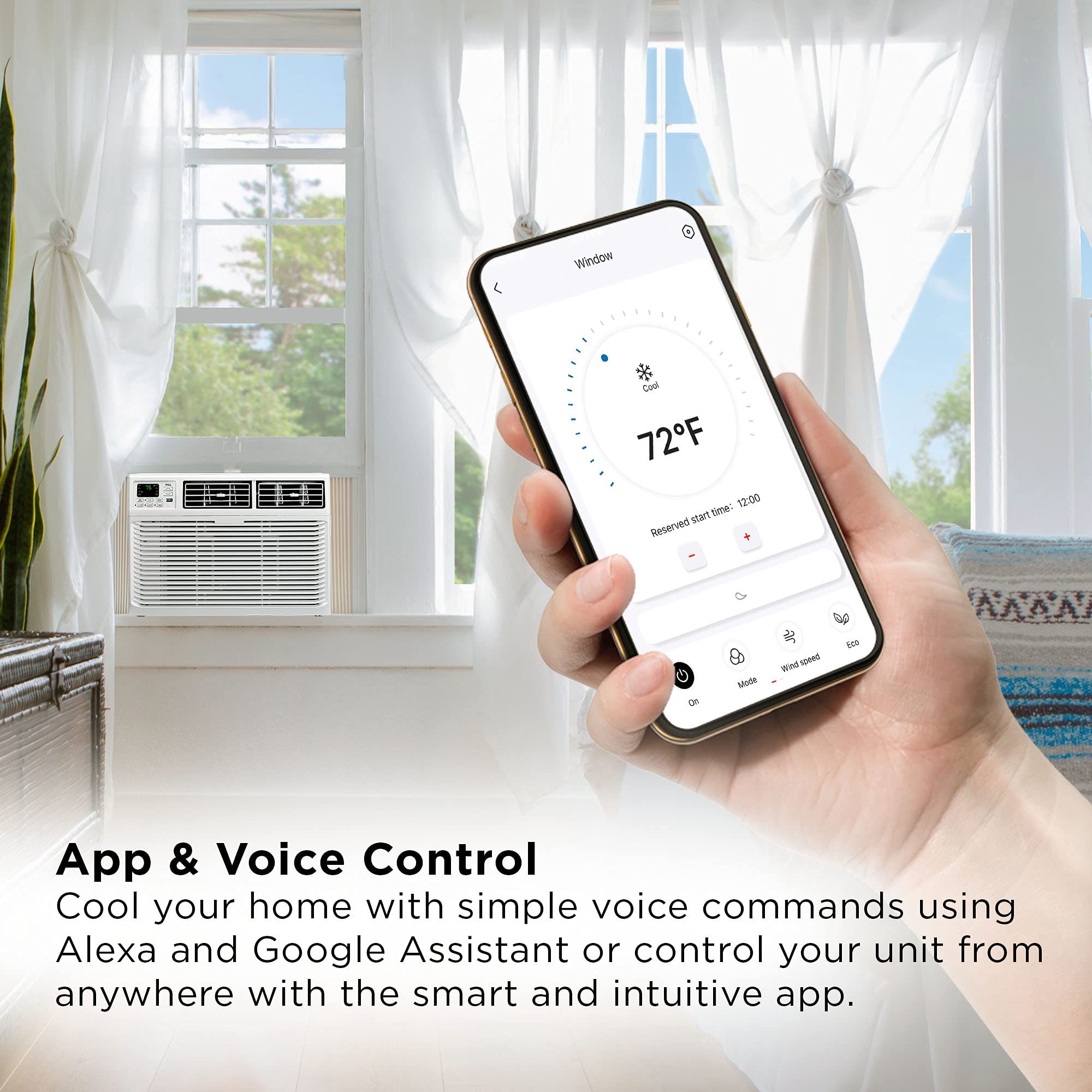 TCL 8W9ER1-A Smart App & Voice Control Window Air Conditioner, 8,000 BTU, White