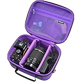 RAIACE Hard Case Compatible with Sony Alpha 7 II III IV/7R V Camera, for Nikon, for Canon, for Pentax and More. Mesh Pocket for Charger, Cables, Cards and Accessories. (case only) (Purple)