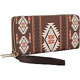 UIBRN Boho Wristlet Wallet for Women, Bifold Long Clutch Purse Small Credit Card Holder, Large Capacity for Phone/Key/Coins
