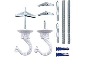 NACETURE E Style Ceiling Hooks for Hanging Plants- 2 Pcs Vintage Style Ceiling Plant Hanger Hooks Outdoor or Indoor- Sturdy P