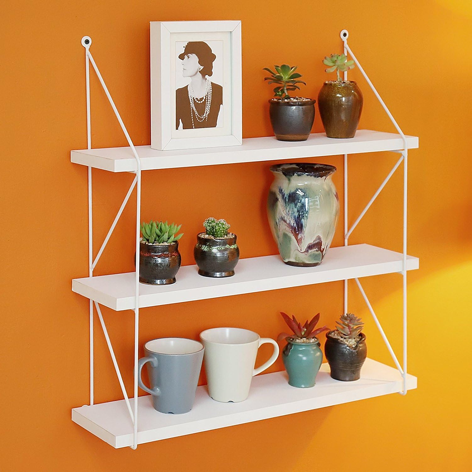 WELLAND 3Tier Display Wall Shelf Storage Rack Wall Rack , White