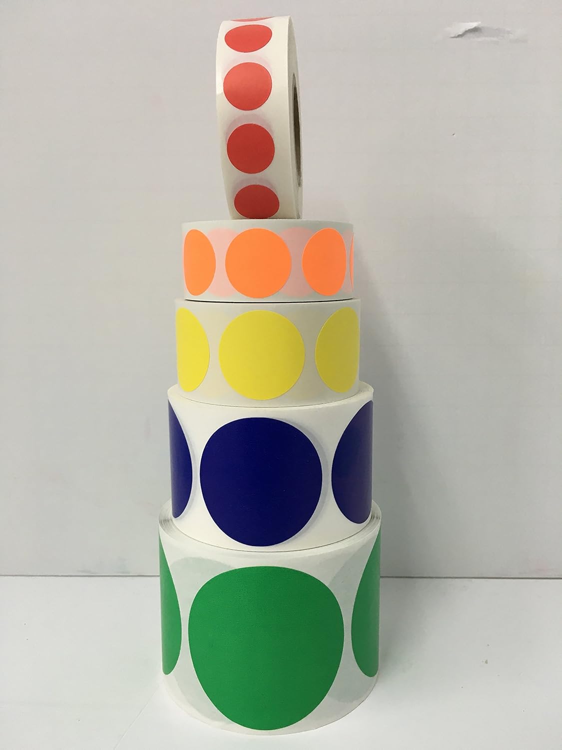 5 Rolls Round 1/2" Color Coding Coded Inventory Dots 1000 Labels Per