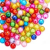 Ornaland 90 Pcs Acrylic Crystal Beads for Jewelry Making Bulk Transparent Round Facets 16mm Colorful Crystal Beads for Bracelets Earrings Necklaces DIY Crafts
