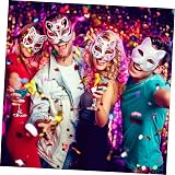 STOBOK 10Pcs White Paper Masks Unpainted Cat Half Blank for DIY Craft Party view 4