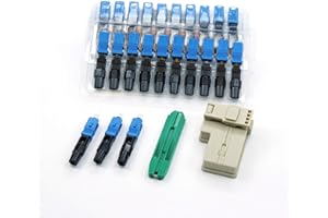 RETT FQC SC Fiber Optic Quick Connectors with Matched Tools Fiber Reusable Connectors Single Mode Mechanical Fast Connectors Adapter for FTTH CATV Network Instrument (UPC 100pcs)