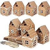 Gersoniel 24 Pcs Christmas Gift Boxes Candy Gingerbread House Mini Christmas Party Favor Box Small Paperboard Gift Container for Xmas Holiday Party Treat Cookie Goodie Snack Packaging